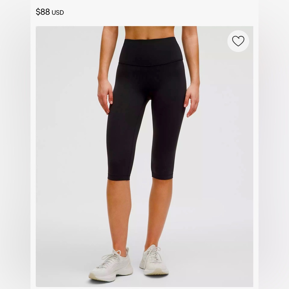 Black high-rise Lululemon capri leggings #leggings #activewear #lululemon